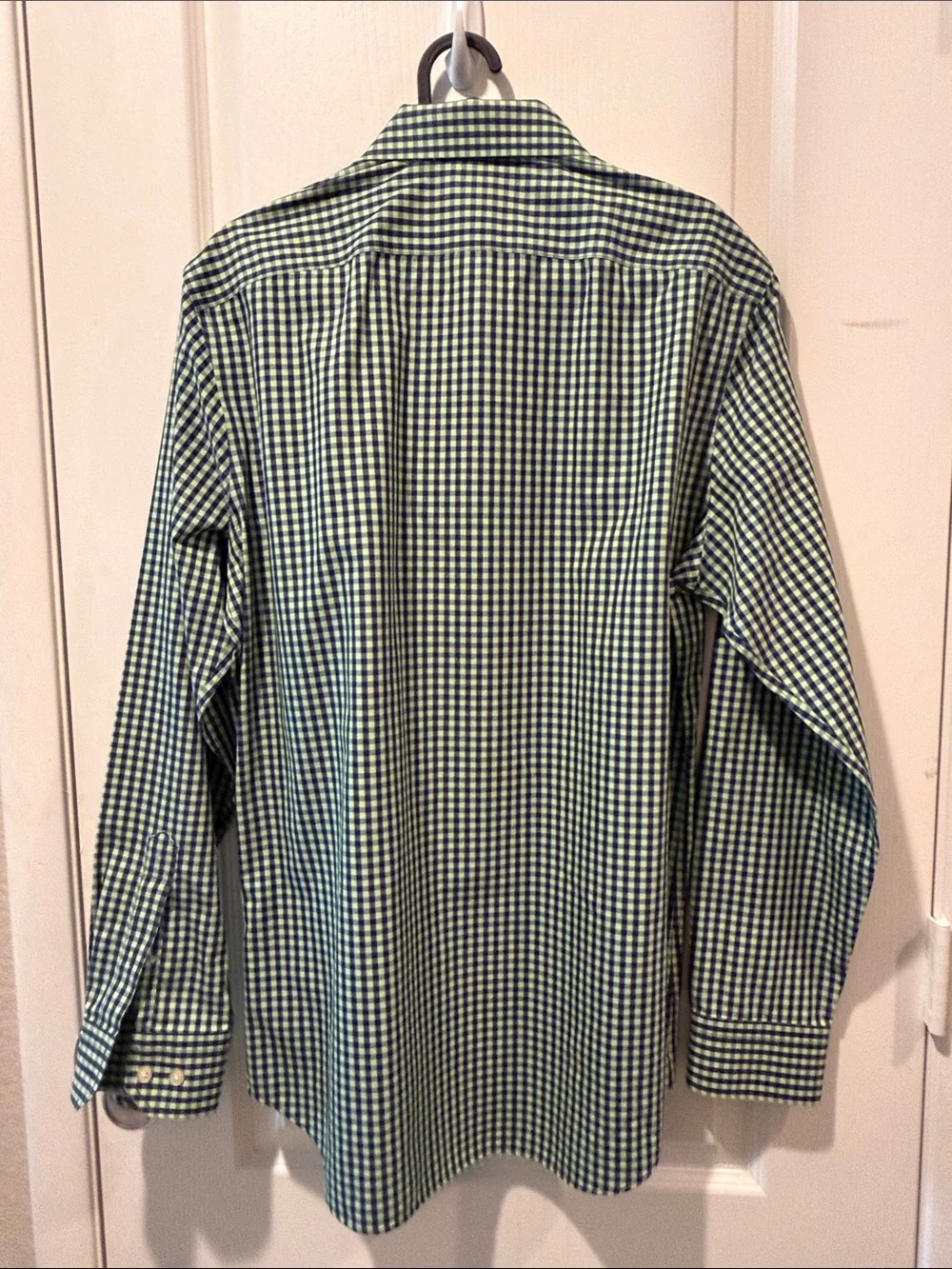 EUC Banana Republic Green and White Gingham Button-Down Shirt